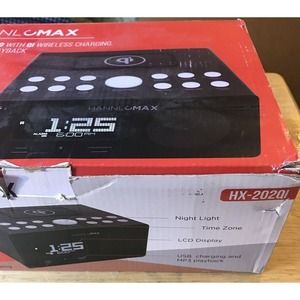 Hannlomax Alarm Clock Radio QI Wireless Charging BT USB Charging Port